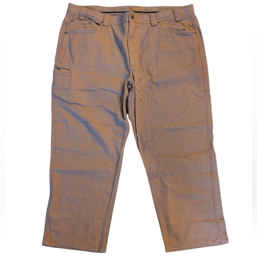 Duluth Trading Brown Khaki Denim Jeans, Relaxed Fit Work Wear Casual Men's 48x30